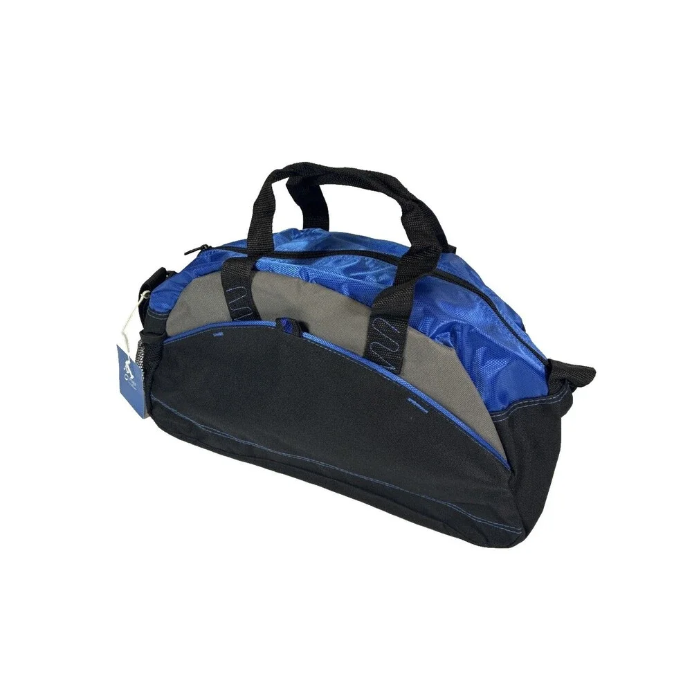 Port & Company Blue Gray Black Travel Duffel Gym Sports Overnight Bag New w/Tags